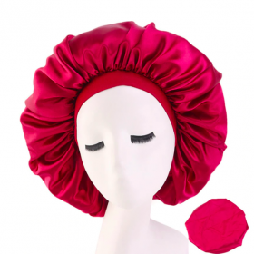 Satin Hair Bonnetabs – Saténová čiapka pre kučeravé vlasy s jemným lemom, väčší objem