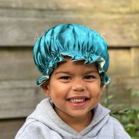 African Fabs Satin Hair Bonnet Kids – Saténová detská čiapka pre kučeravé vlasy s gumičkou