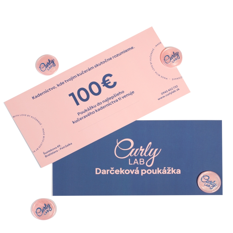CURLY LAB Darčeková poukážka do kaderníctva v hodnote 100€