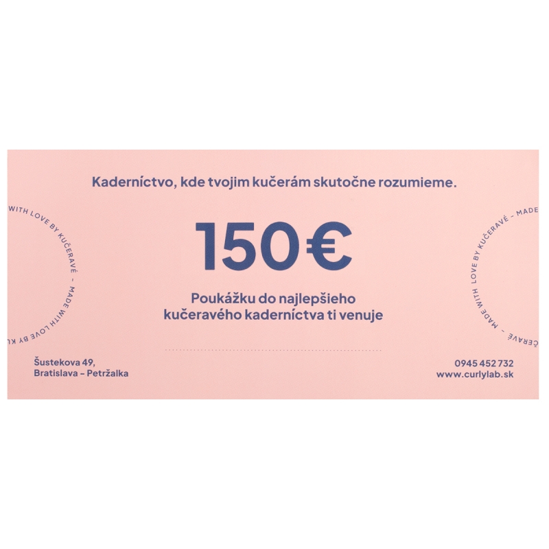 CURLY LAB Darčeková poukážka v hodnote 150€